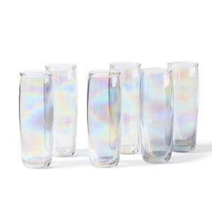 Citrine (Magenta) Luster Glass Champagne Set of 6